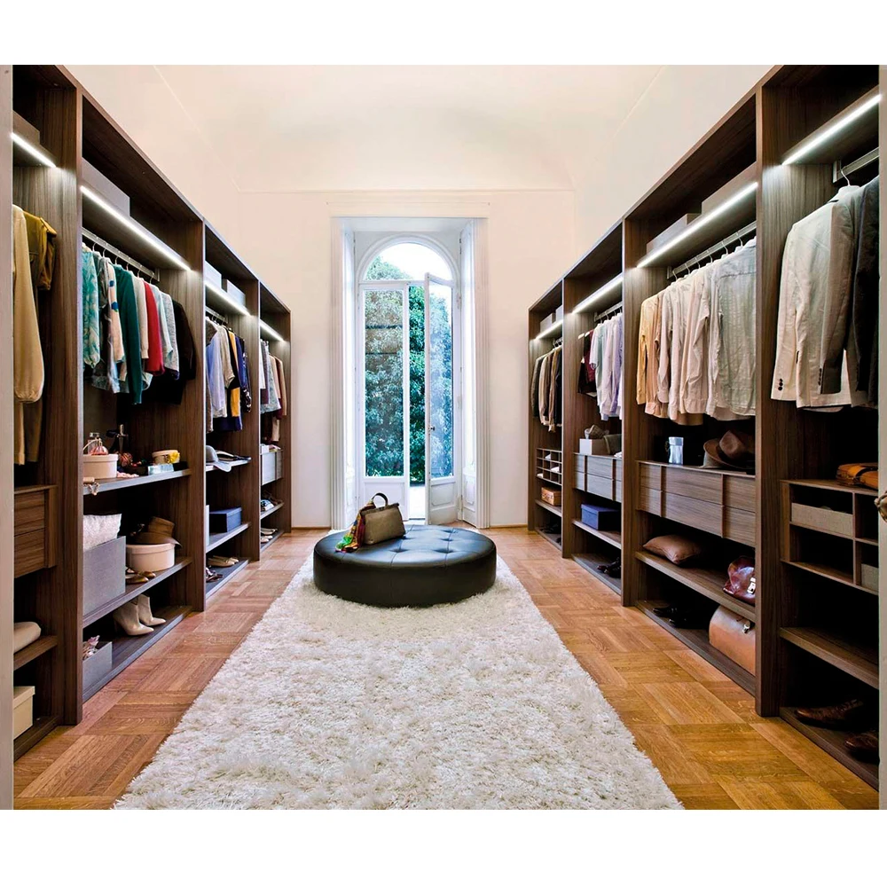 Customized Country Style Closet Shelf System Clothes Closet Design