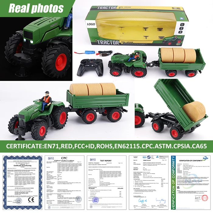 Farmer Trailer Truck Vehicle Model Toys RC Farm Tractors