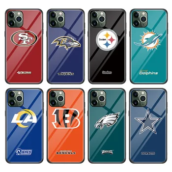 High quality custom logo tpu 32 Team football NFL 49ers glass sport for iphone 12pro back cover protection case