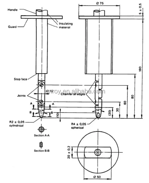 IEC 60529 IEC 60065 Inspection Probe Fingers Contact Protection Testing Machine Test Probe