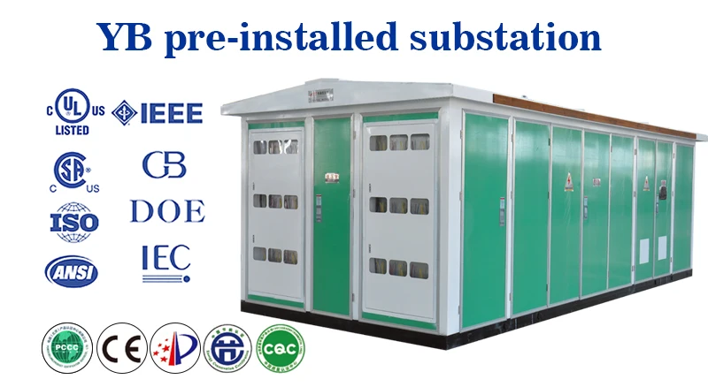 Oil-Immersed 630KVA 1000KVA Pre-Installed Box-type Substation 6KV 10KV YB Compact Transformer Distribution 0