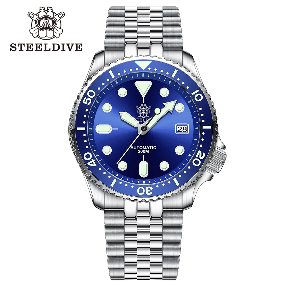 New STEELDIVE Stainless Steel Dive Watch SD1973, 200M Waterproof