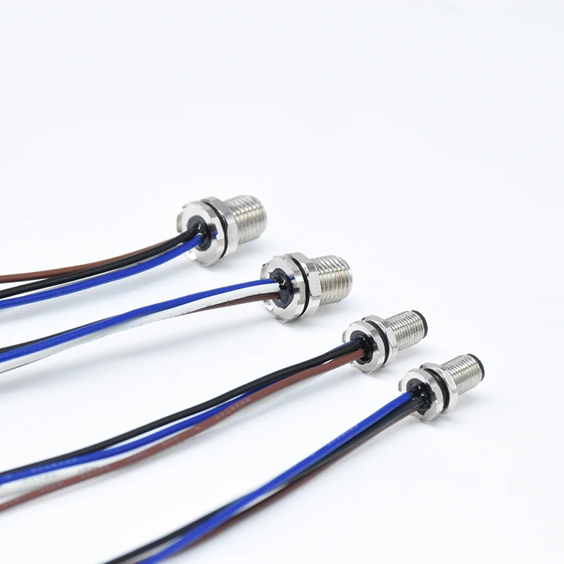 Circular Connector M5 Automotive Electrical wire to board Connector 4 Pin Front Locking Male Female Panel Connector