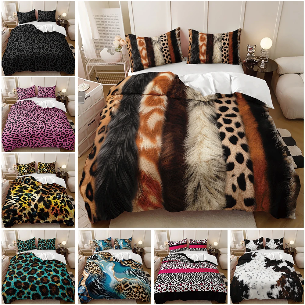 Premium Luxury Leopard Print Milk Pattern Personalized Fashion Digital Printing Bedding Winter Duvet Cover