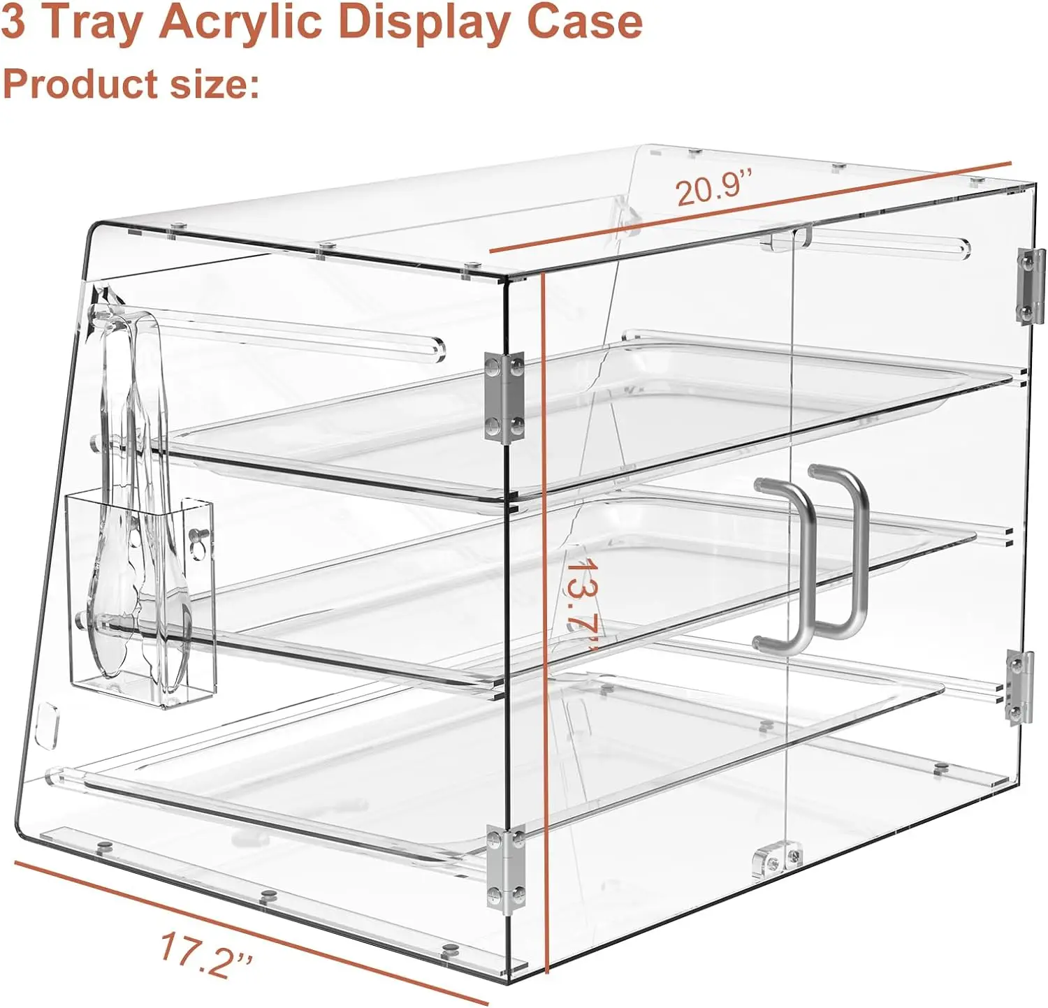Custom Clear Display Case  3 Tray Dessert Display Case  Bakery Display Case Pastry for Bread