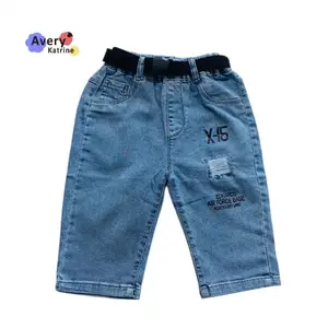 Wholesale Kids Boys Distressed Wash Jeans Pants Straight Style Denim Trousers for Boys Children's Clothing