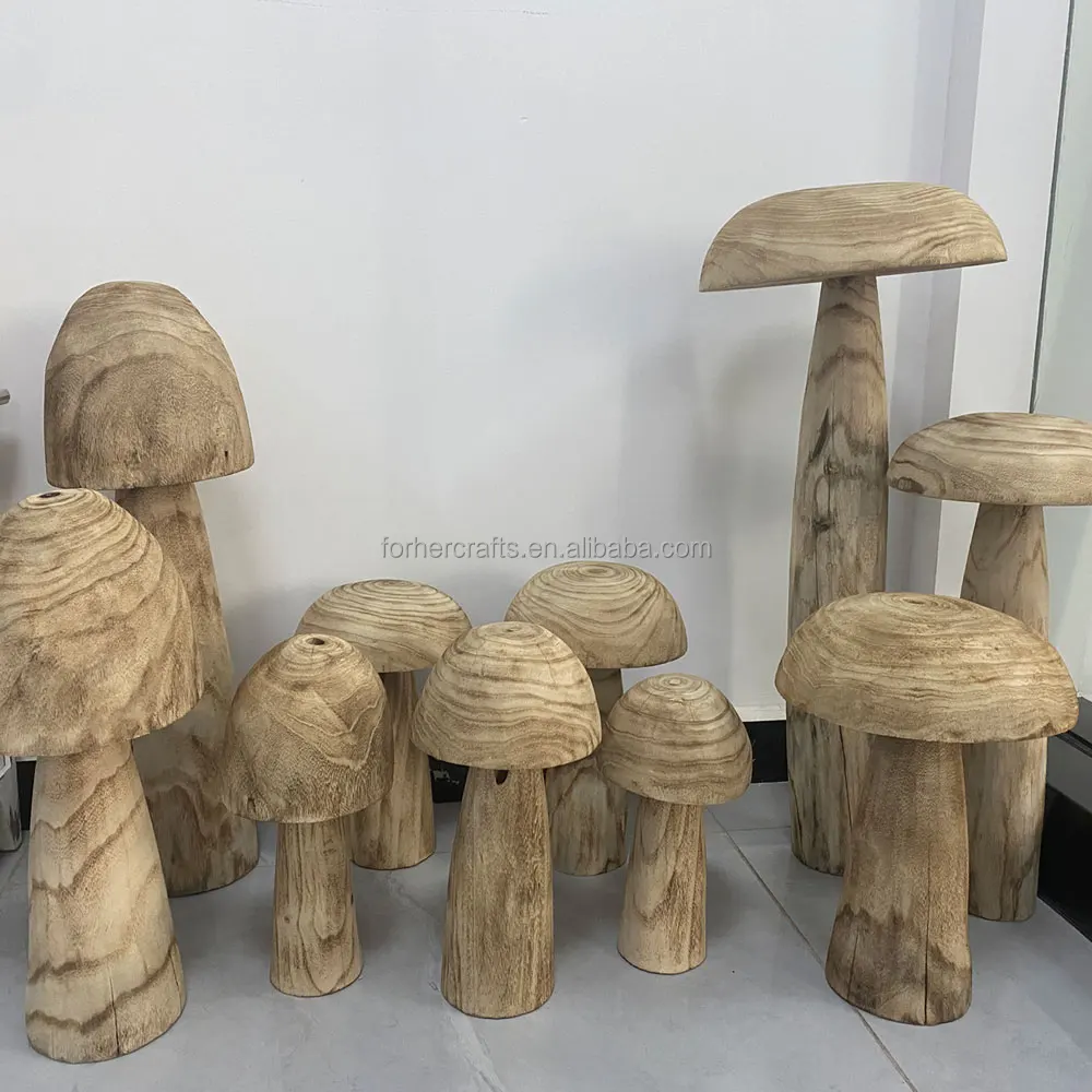 Thick Wooden Mushroom Garden Ornaments Large Wooden Decorative Garden Mushrooms Buy Unique