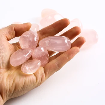High Quality Polished Pink Rose Quartz Tumbled Stone Gravel Crystals Healing Stones
