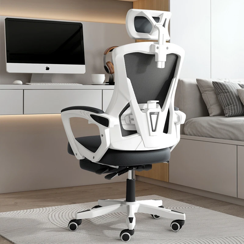 Factory Direct Price White Color Plastic Mesh Chair Computer Chair Office Office Chair with Footrest in Stock
