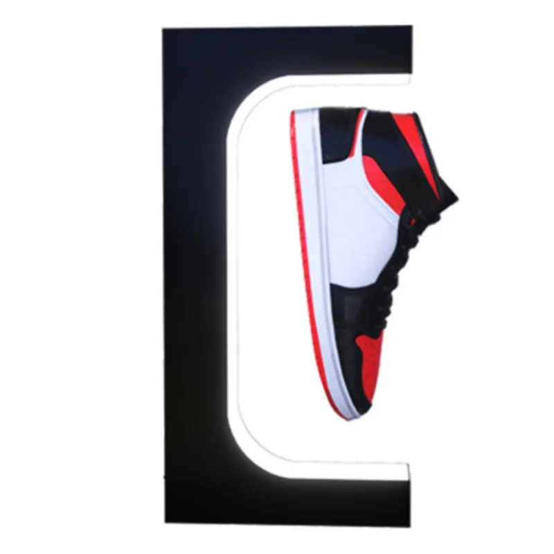 New Dropshipping Rotating  Magnetic Levitation Floating Shoe Display Rack with Led Light