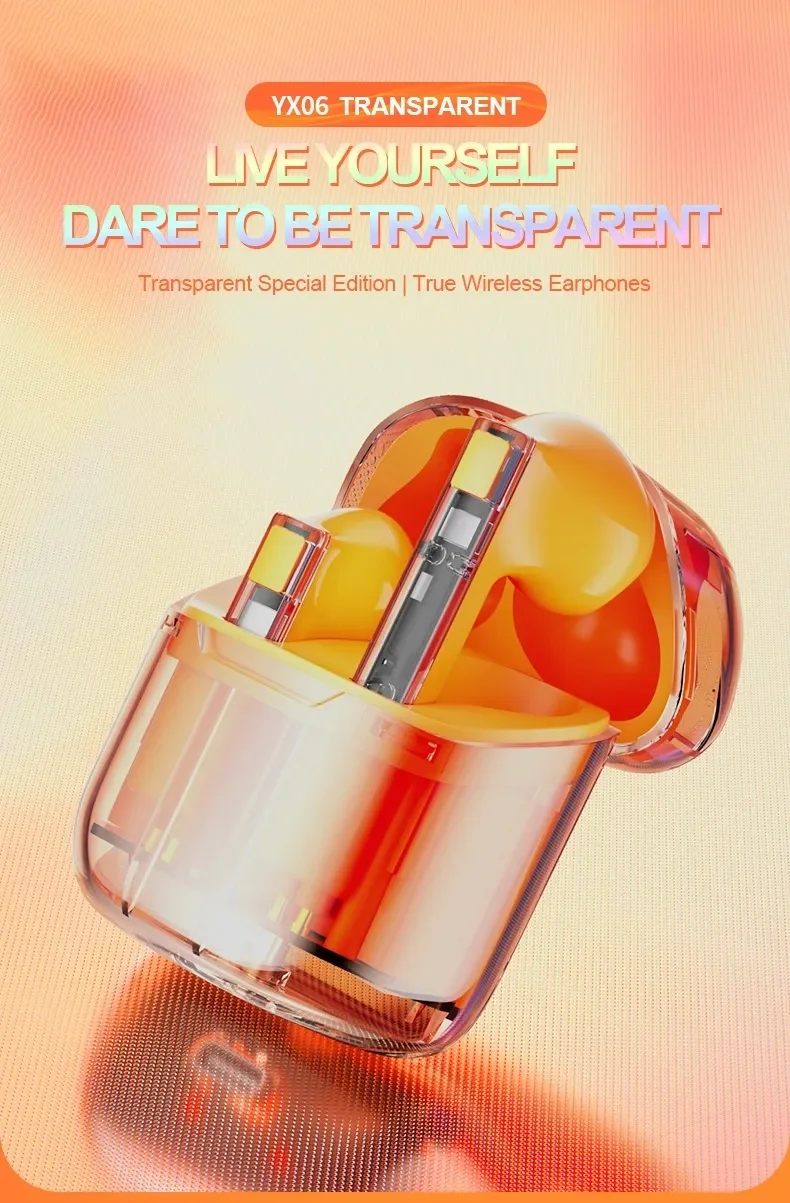 YX06 Transparent TWS Wireless Earbuds - Gaming & Sports