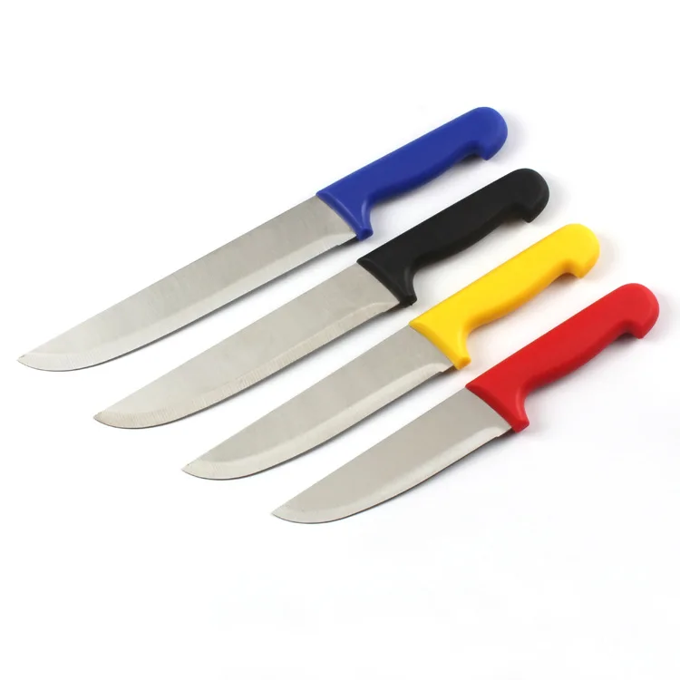 Multi-Color Non-Slip Plastic Handle Kitchen Chef Butcher Knife Set Utility Kitchen Knife with Blade for Food Buyer in Dubai