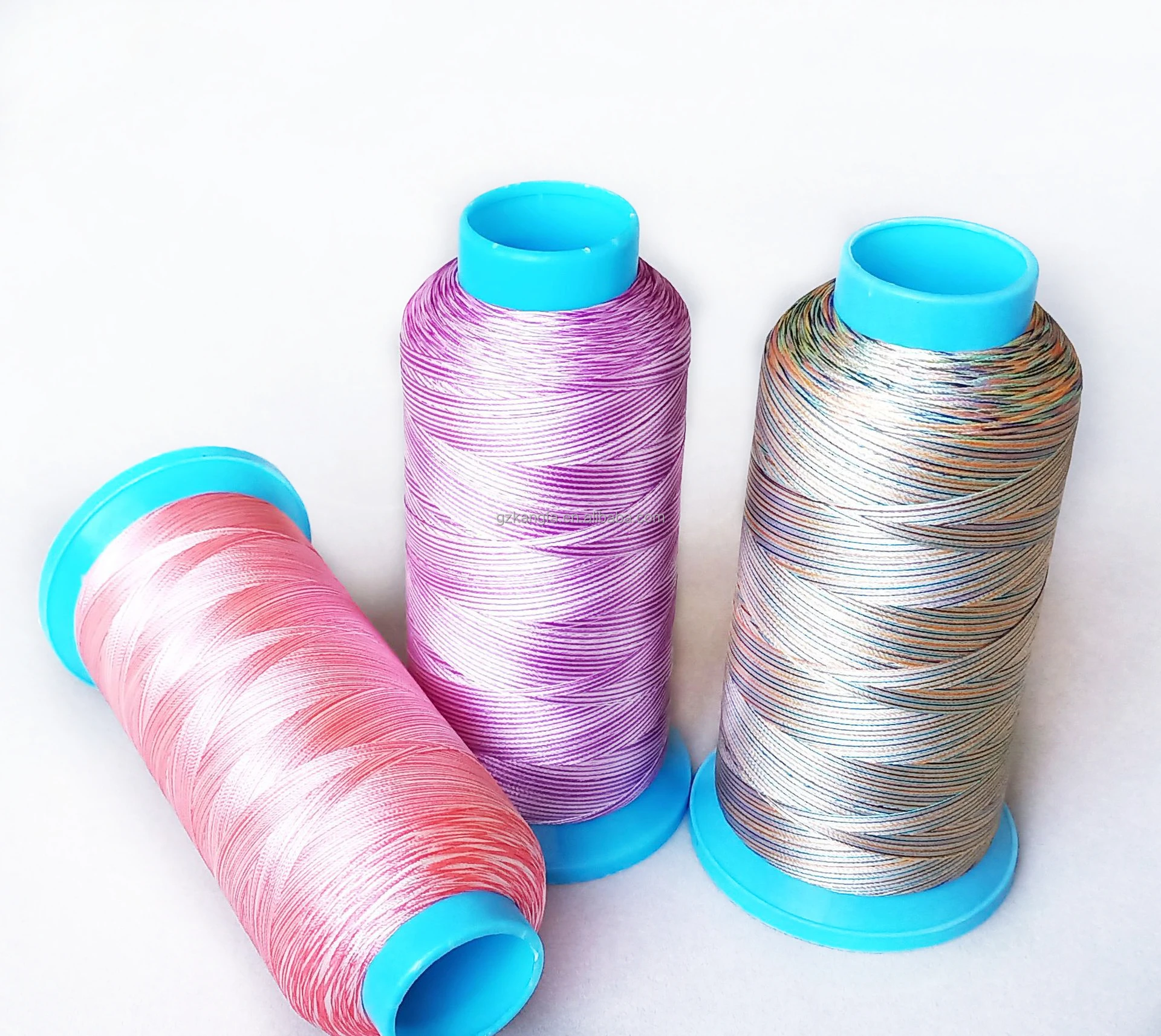 product high quality 100 dyed polyester multi colored segment dyed embroidery thread for embroidery machine sewing-1