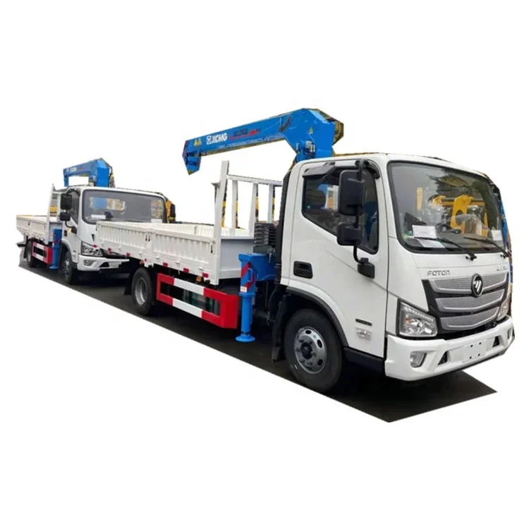 FOTON Aumark Hydraulic Telescopic 4x2 Customized Cargo Van Lorry Vehicle GCC Certificate 8MT 10MT  Lift Arm Crane Truck
