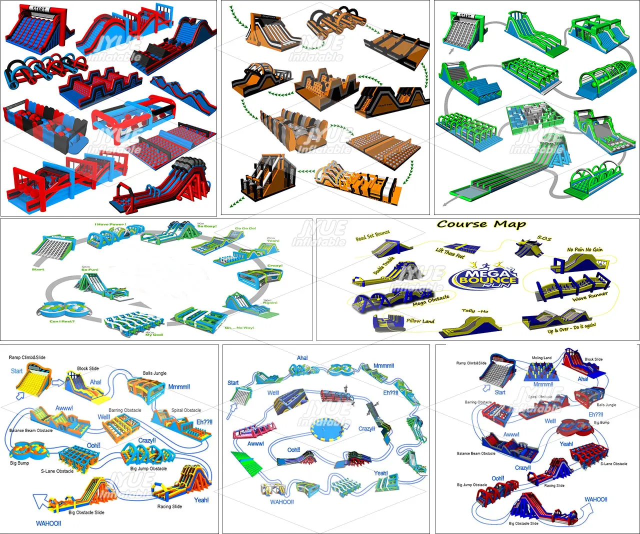 Commercial Event Inflatable Obstacle Course Extreme Inflatable 5K for Adults