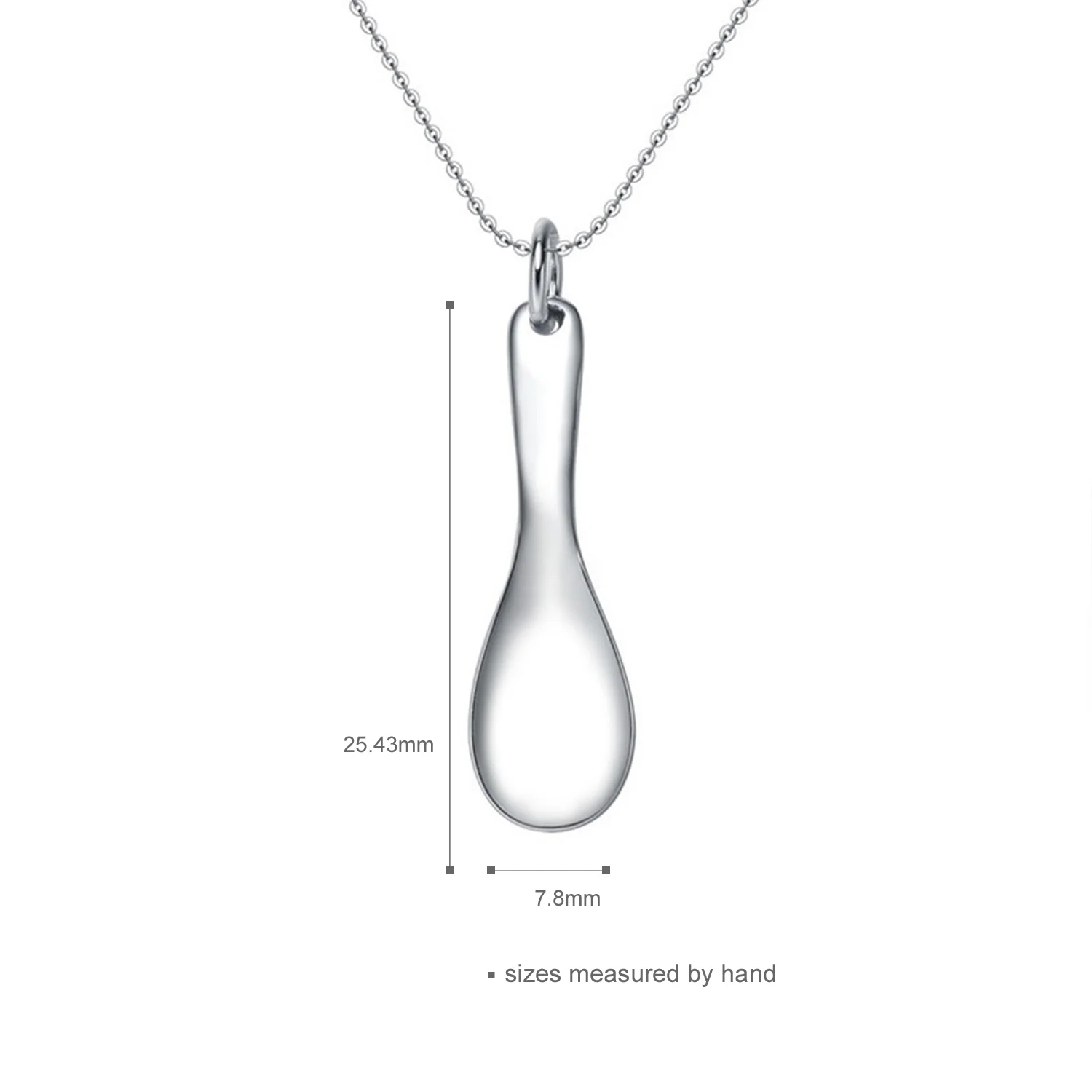 Wholesale necklace jewelry women rhodium plated Cross Chain 925 sterling silver plain spoon necklace(图4)