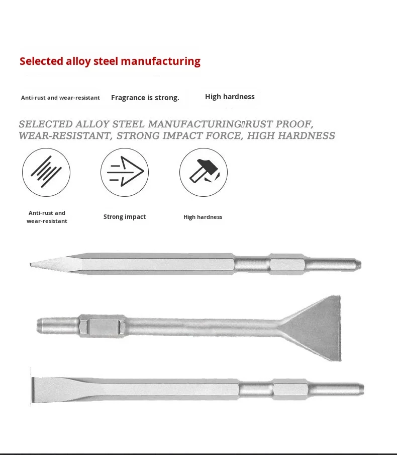Hexagonal Industrial Grade Electric Chisel Steel Handle High Power ...