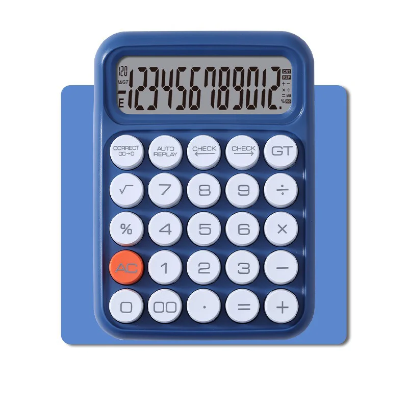 Custom school stationery items 12 digits calculator number checking function color mechanical button calculator