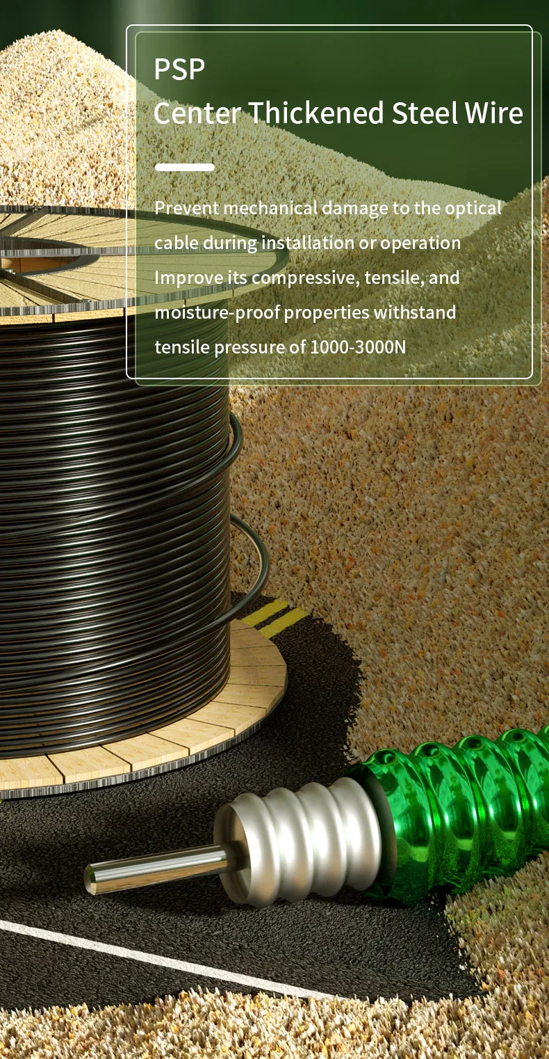 GYTA53 Outdoor Armored Fiber Optic Cable with 48/72/96/144 Core G652D/G657A1/G657A2 Fiber Type and Custom Length