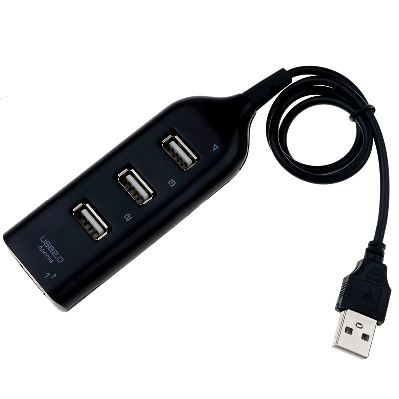 ミニ4ポートUSB 2.0ハイスピードハブスプリッターアダプター