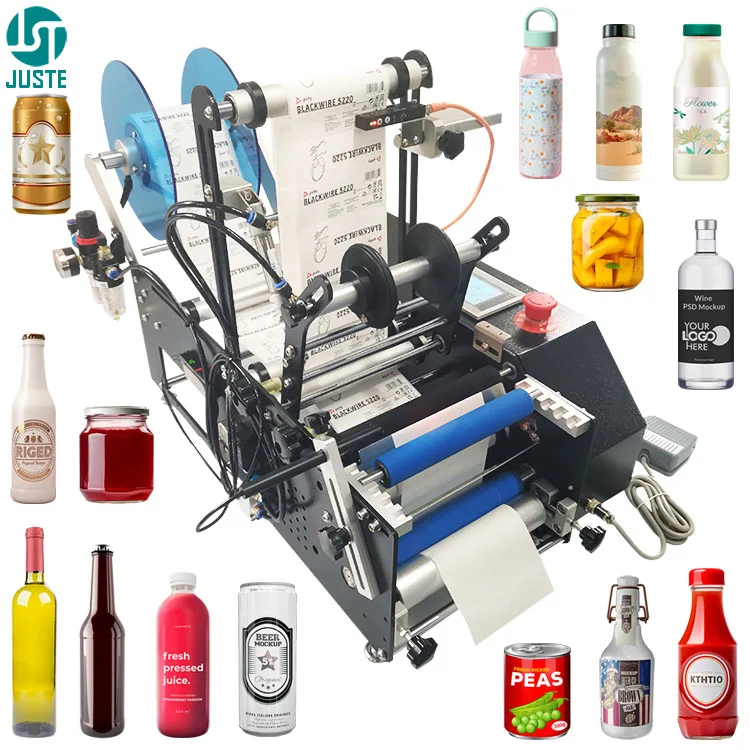 Security Label Applicator Semiautomatic Labeling Machine for Liquor Wine Large Oil Bottle Restaurant Chapstick Straw