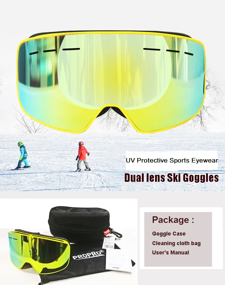 Outdoor Adult Dual Lens Antifog Snowboard Sunglasses Sports Eyewear