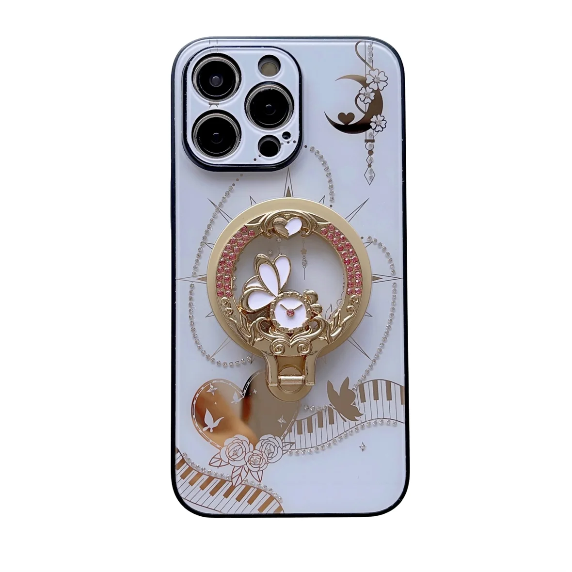 2024 New Luxury Phone Cover,For Iphone 16 15 14 13 Pro Max Rhinestones Case & Magnetic Ring Holder Stand Cases_voghion.com