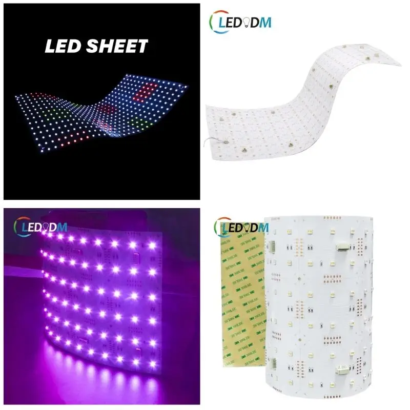 RGB RGBW LED Ws2812 Sk6813hv matrix Flexible and Cuttable Pixel Led Sheet Light Any Size Flex Led Panel 5v 12v 24v Dc