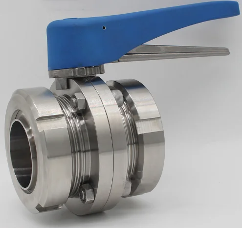 
 Пневматический санитарный клапан-бабочка с различной моделью ручки  