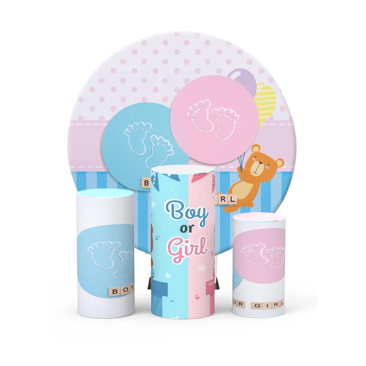 Basketball Theme Cylinder Stand Covers - Elastic Spandex Pedestal Covers For Party Decor