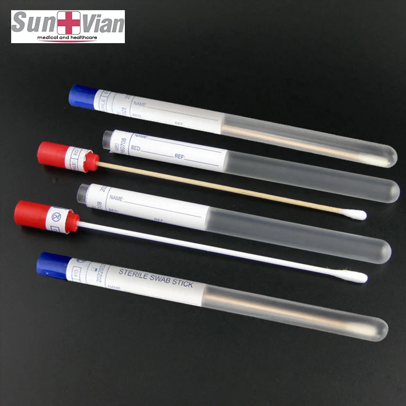 Medical Transport Sampling Swab Stick Sterile Disposable Specimen Collection Swabs With PP Tube