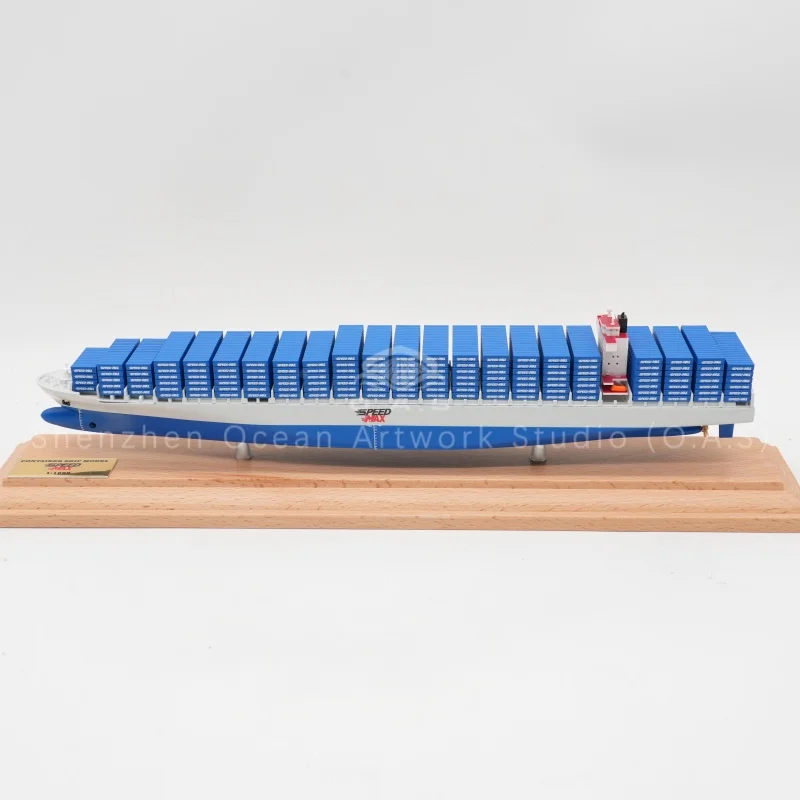 This delicate cargo ship & container carrier model is custom made with premium ABS material. Fine craftsmanship restores vessel details. It works as nice ornament for exhibition and office, ideal business gift for shipping firms, custom logo and color available for bulk orders.Amber@vesselmodel.com Tel：+86 18038048785