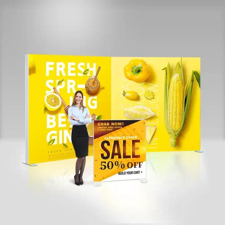 Edgelight Edgemax LED Strip Exhibition Double Sided Trade Show Display LED Metal Light Box Stand Fabric Lightbox