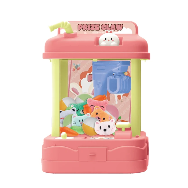 Children Simulate Mini Claw Crane Doll Machine Toy with Music and Light Cartoon Claw Machine Plush Toys