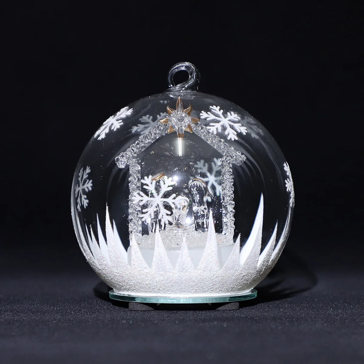 new-designed glass color changing led blown christmas ball table decoration supplies