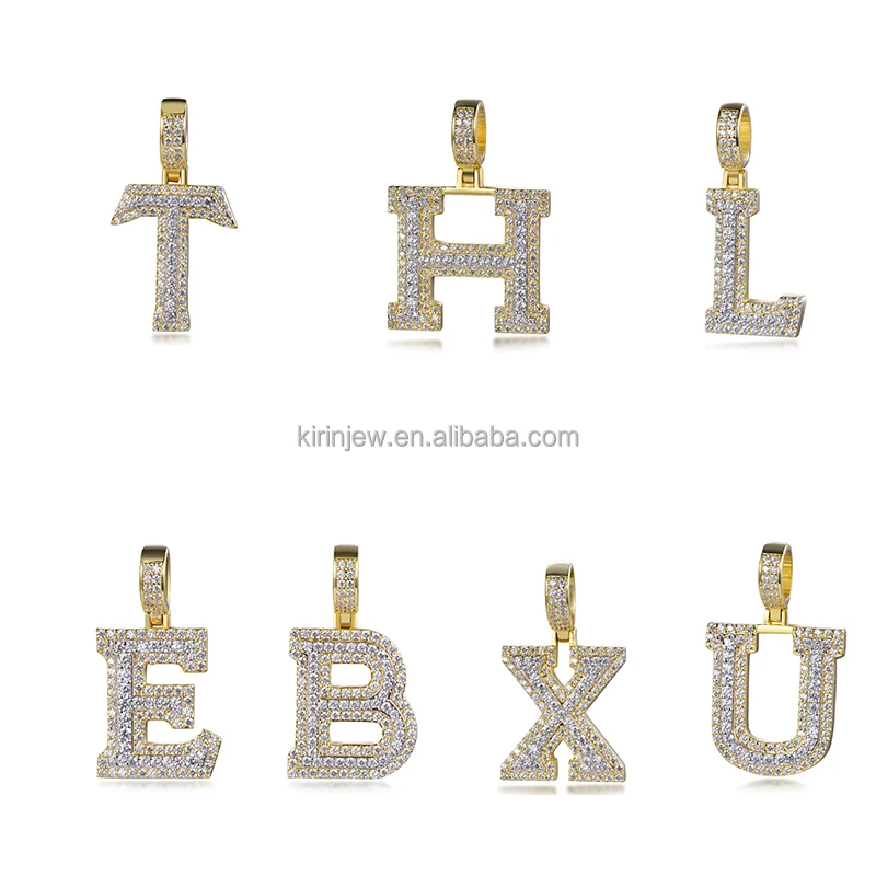 Custom name necklace women couple jewelry gold diamond necklace letter personalized brass necklace pendant