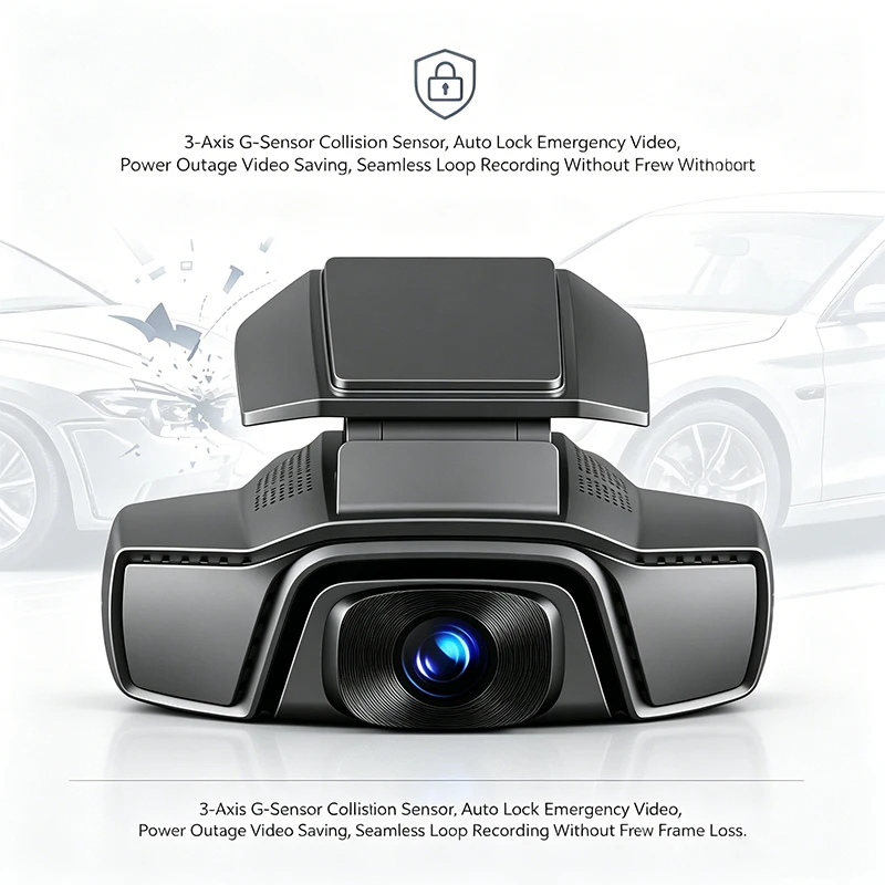 VIEVGUARB GT810 Dash Cam Parking Monitor Loop Recording Night Vision G-Sensor App Control 1080P 360 No Blind Spot IR Built-in