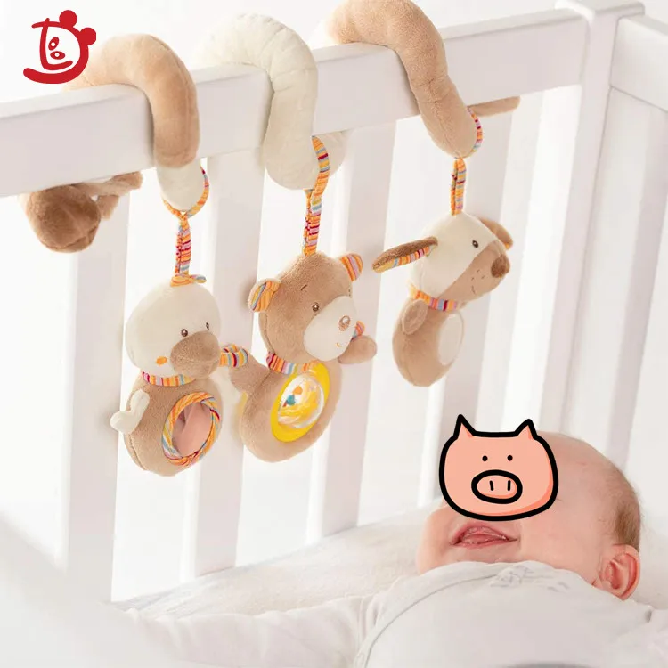 Oem мягкие модные милые Мультяшные подвесные игрушки для детской кроватки, плюшевый медведь, спиральные игрушки для детской кроватки