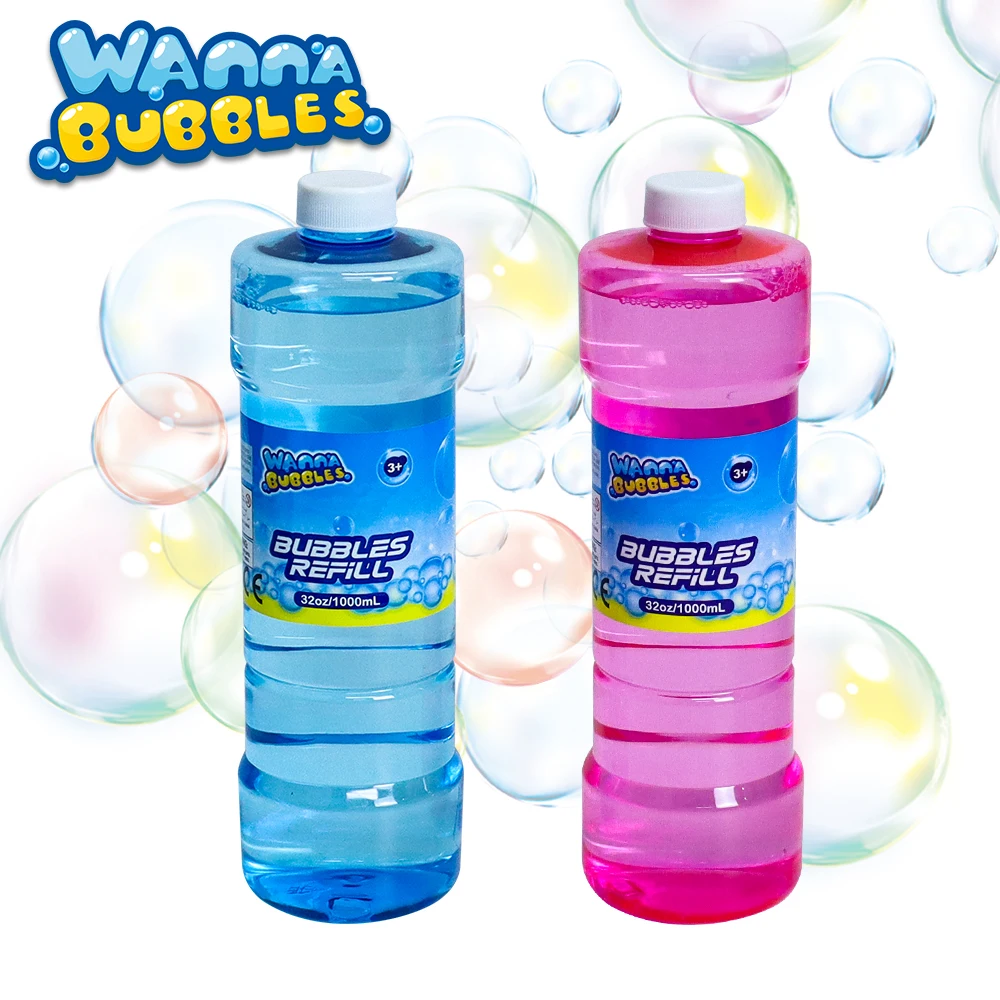 Plastic Bottle Soap Bubble Liquid 1000ml Bubbles Water Solution Refill ...