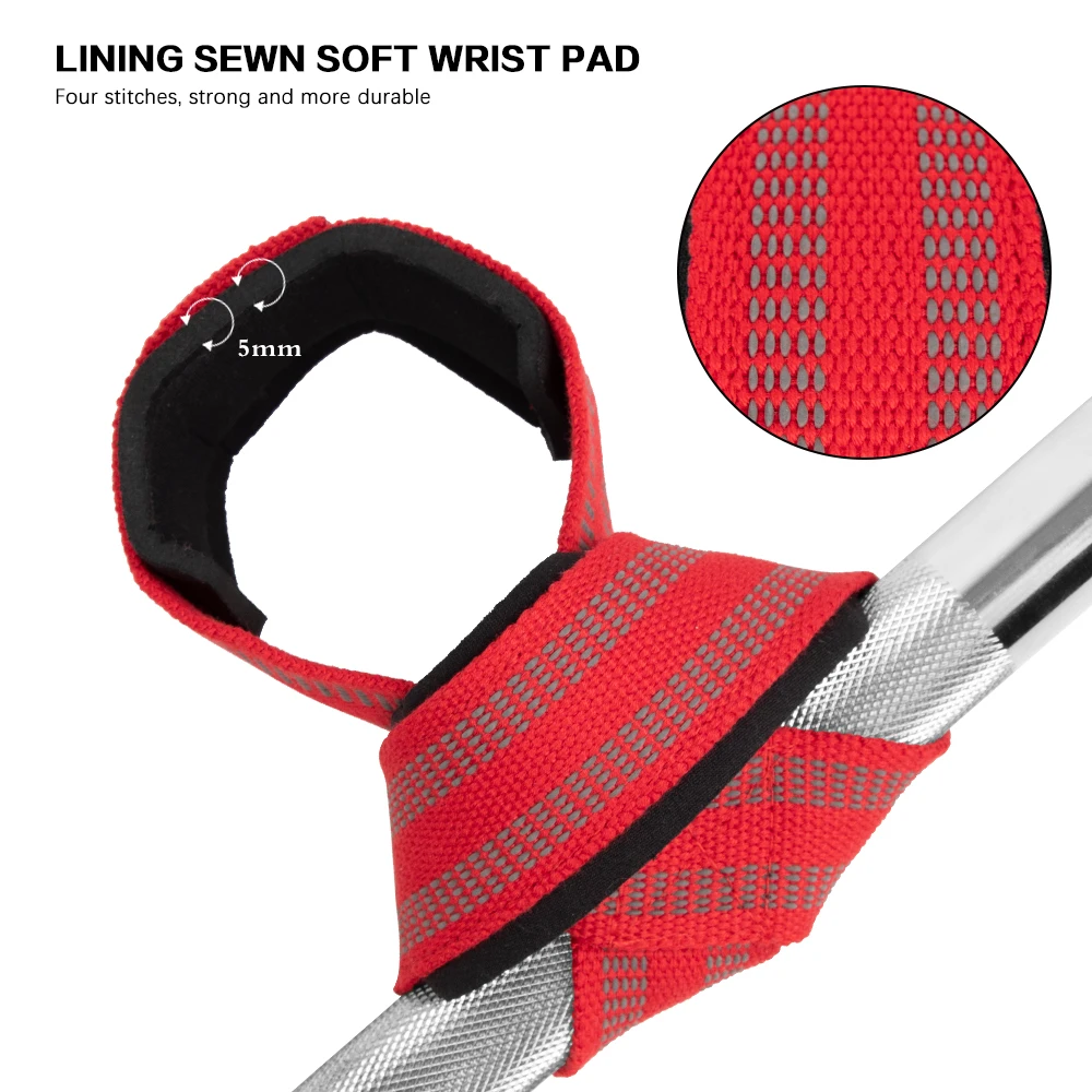 LADYGLOW Custom Logo Figure 8 Weight Lifting Straps Gym Workout Gym Training Powerifting Wrist Straps Figure 8