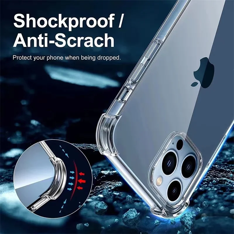 Shockproof Waterproof Tpu Transparent Four Corners Prevent Falling ...