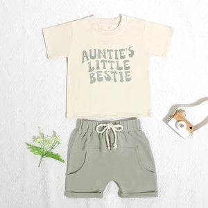 Best Prices Baby Short Sleeve Set Comfortable Boy Girl T-shirt Short Pant Kids Summer Clothe Set With Pocket