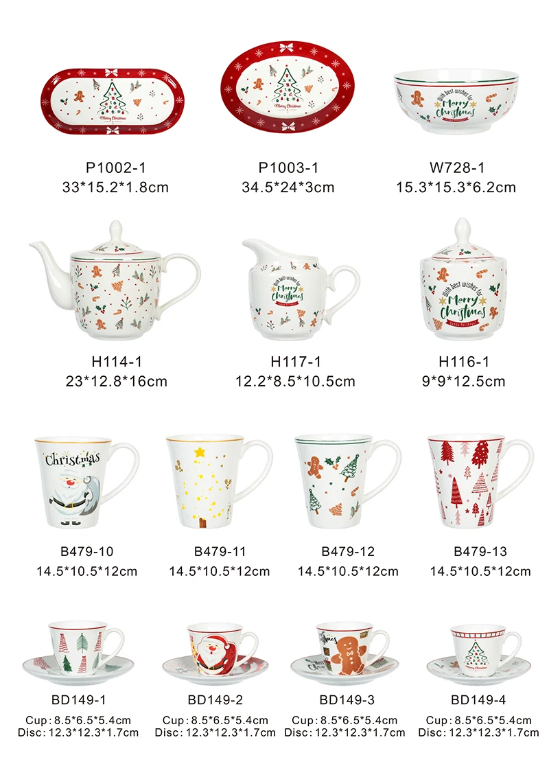 product factory supply customized porcelain ceramic tableware set cup bowl christmas dinnerware set for hotel bar and restaurant-2