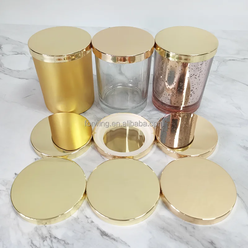 Hot Sale Gold Metal Candle Lid  Covers Iron Metal Flat Lid  Rose Gold Custom Candle Jar Lid For Scented Candle Glass Jar factory