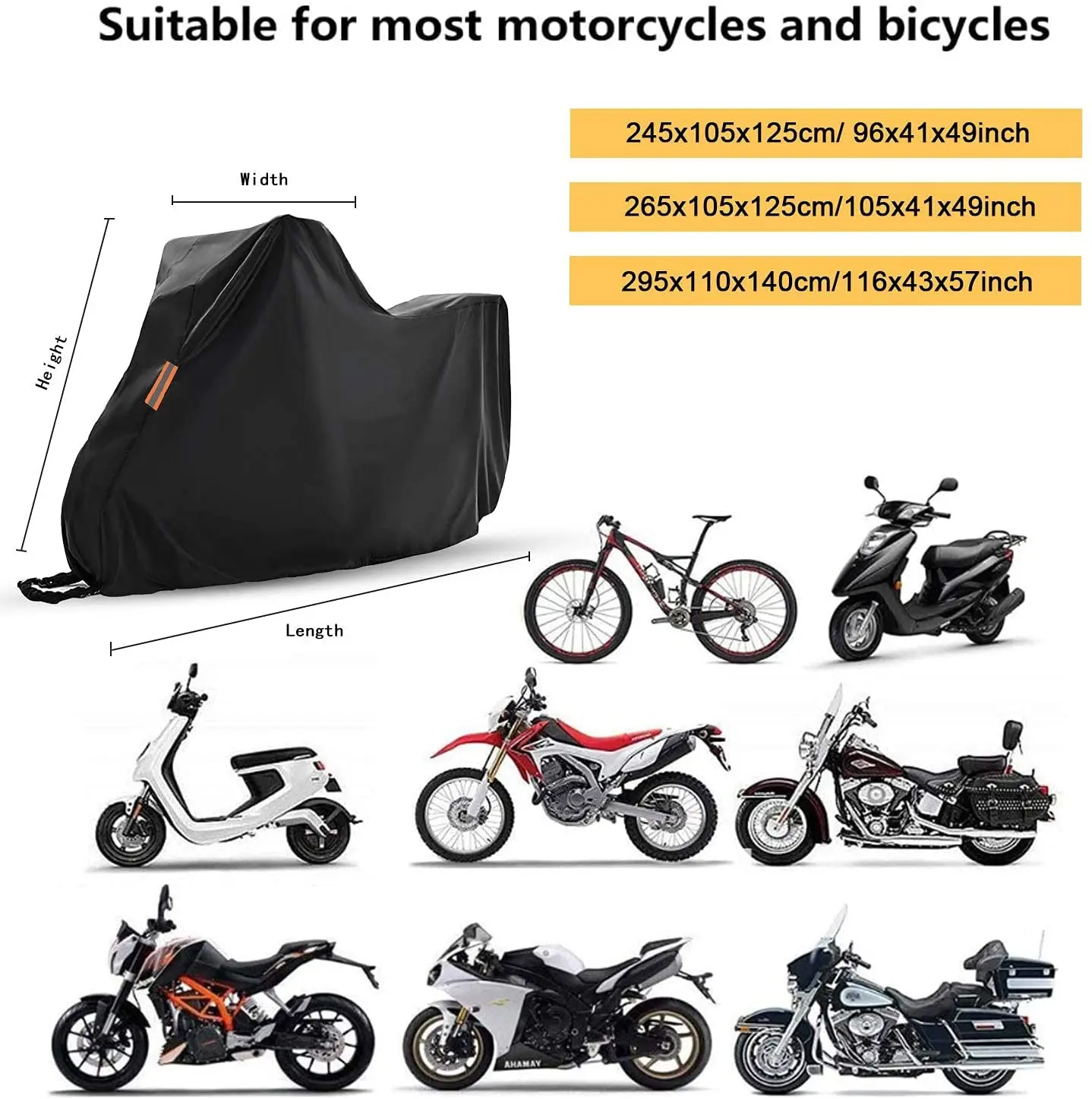 Водонепроницаемый чехол для мотоцикла и велосипеда из ткани Оксфорд 210D 600D