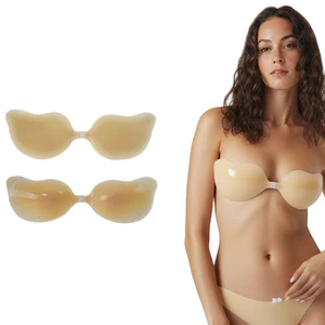 Solid Hand-Brushed Silicone Glue Seamless Invisible Push-Up Front Closure Adhesive Bra Thin Lifting up Sticky Bras for Women