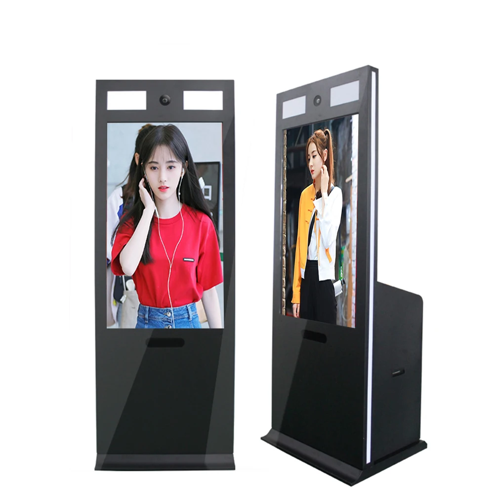 43 inch UHD interactive touch screen photo booth digital signage lcd kiosk with camera and printer wedding party flash led light