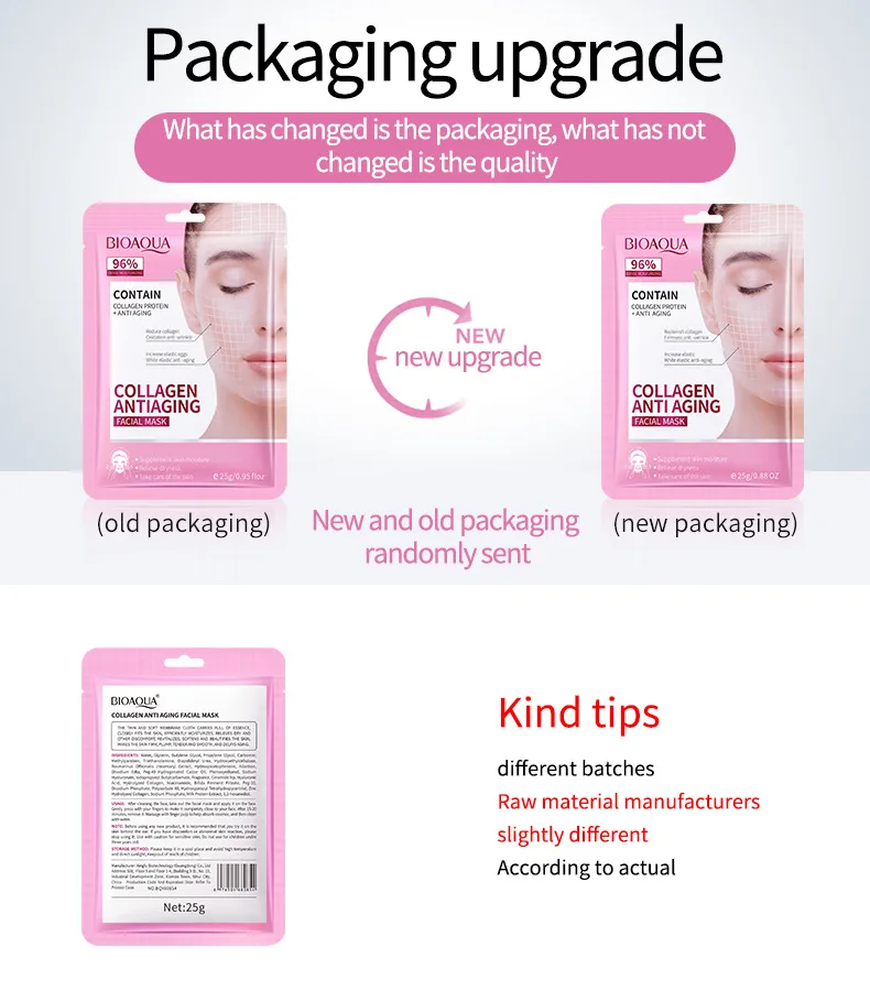 Beauty Product BIOAQUA Private Label Korean Skin Care Facial Mask Whitening and Moisturizing Hyaluronic Acid Sheet Mask