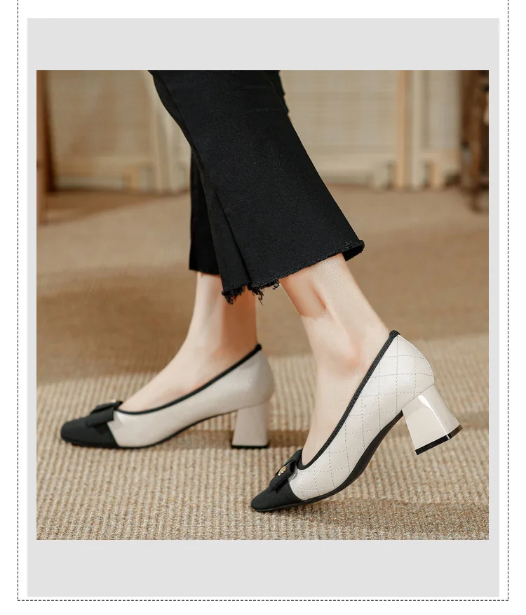 Women Square Heels Pumps Fashion Sandals Square Toe Plus Size