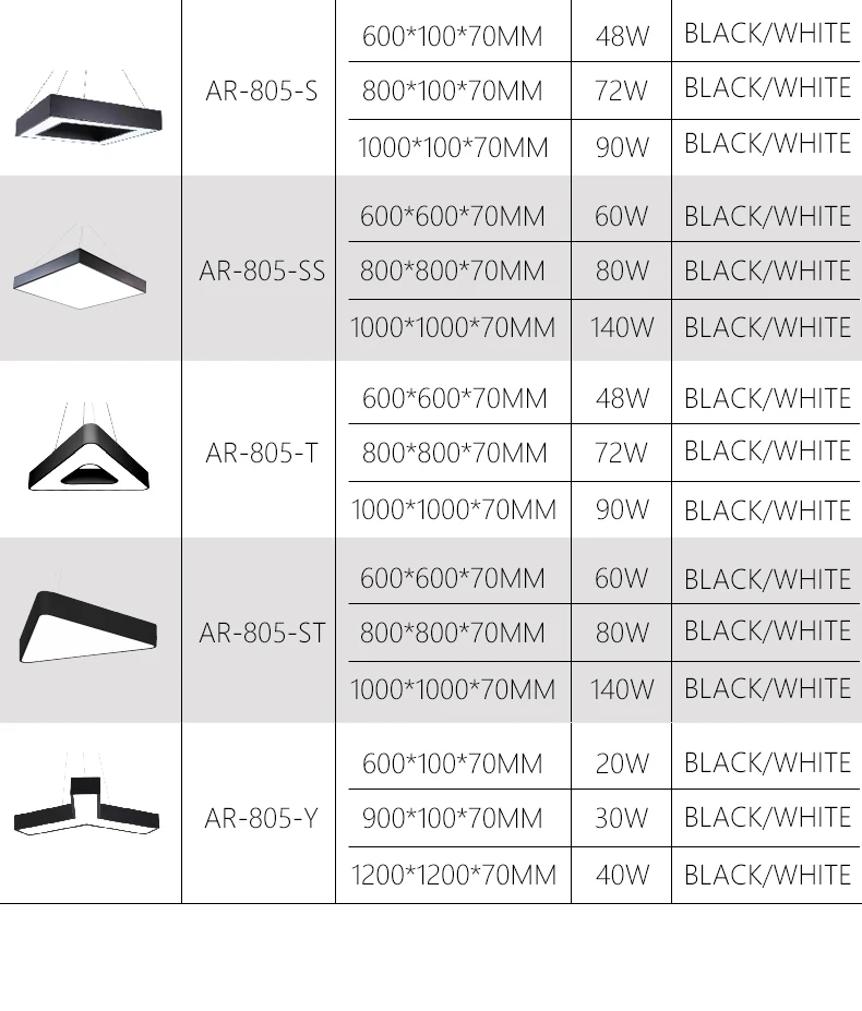 Solid Square Side Illuminate Long Led Pendant Light Factory Direct Pendant Led Fancy Light Indoor Living Room Office